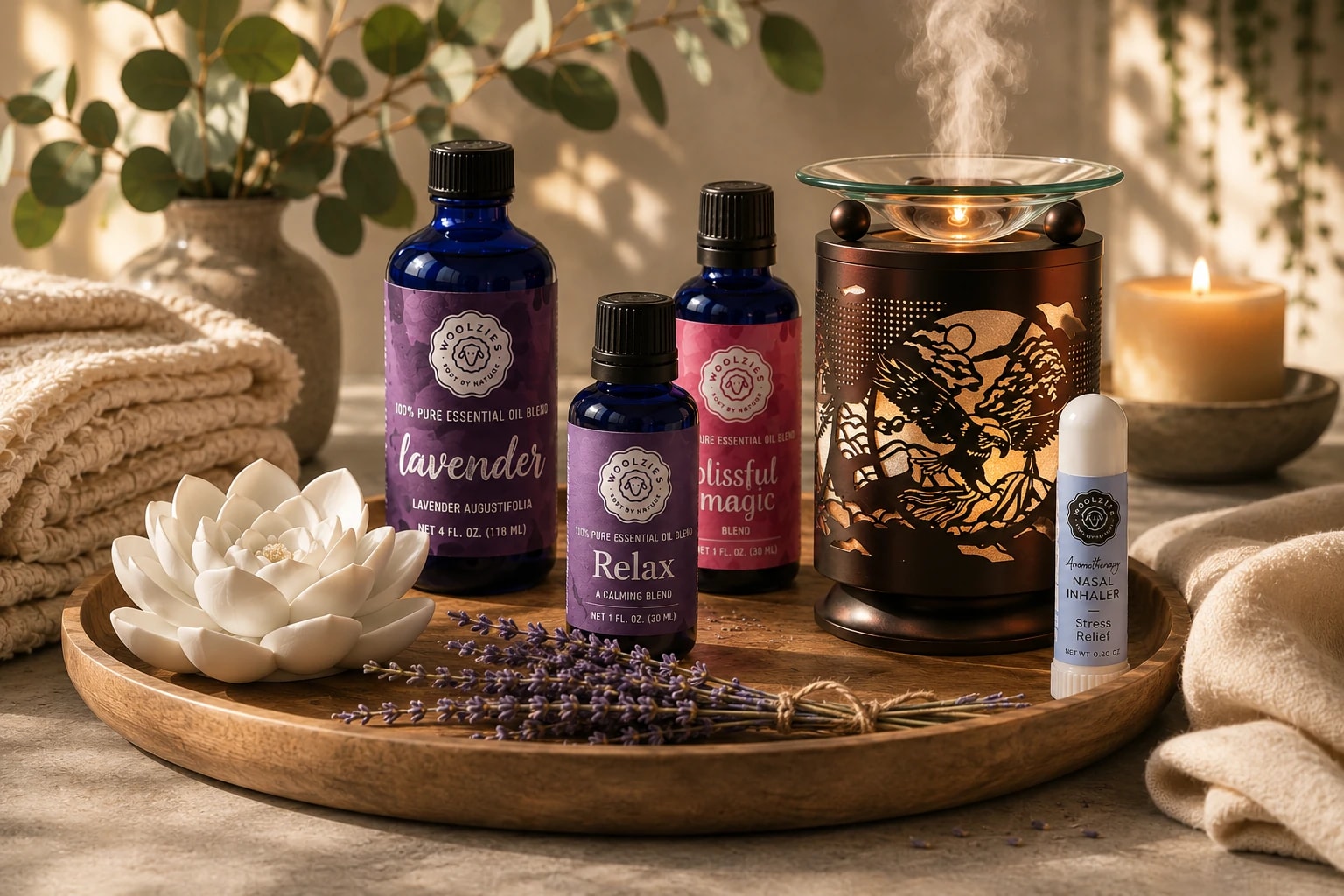 Virginia & Rook Relax & Unwind collection with essential oils and calming ritual products