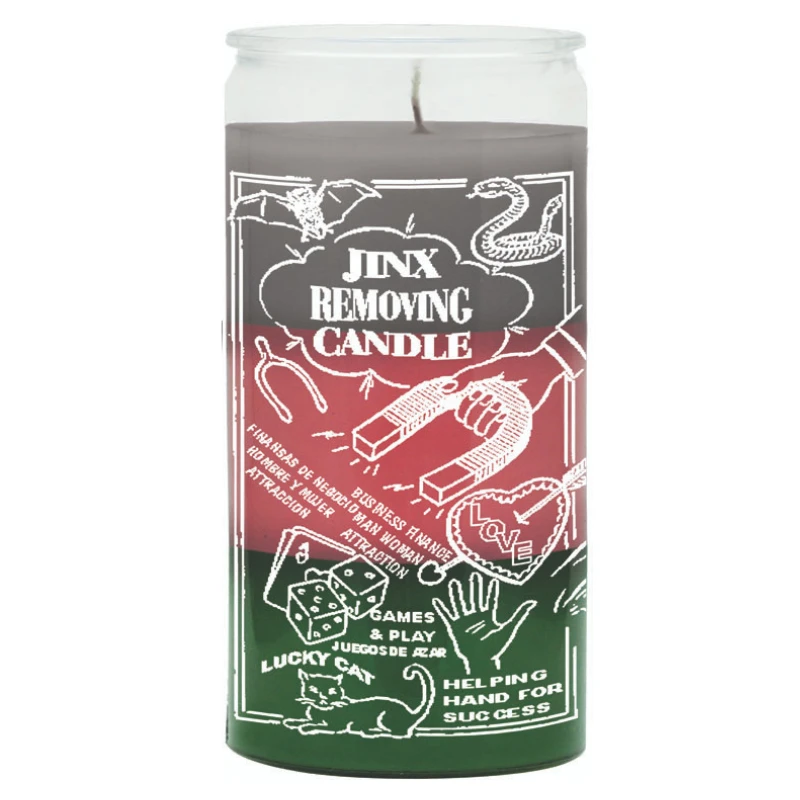 14 day candle jinx removing in grey, pink & green 14 day candle jinx removing in grey, pink & green
