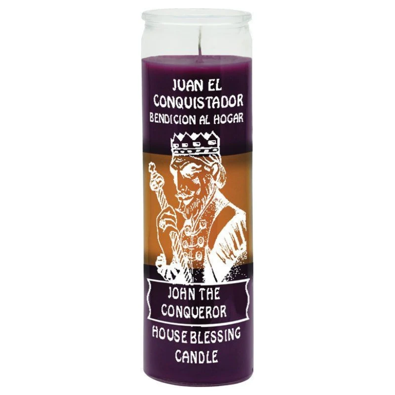 7 day candle john the conqueror house blessing in purple, gold & purple 7 day candle john the conqueror house blessing in purple, gold & purple