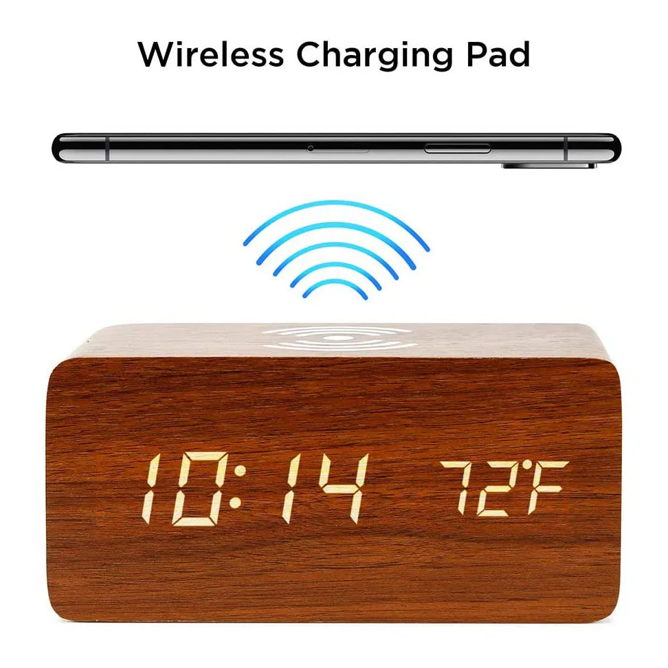 614ekEaqXcL._AC_SL1000___52176 Wooden Phone Charger & Digital LED Alarm Clock in Dark Wood - Image 4