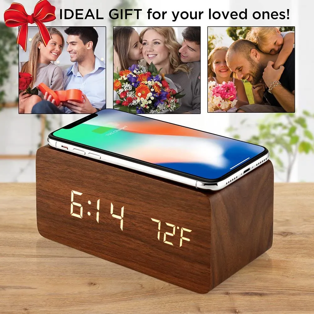 71tqDSZ3OLL._AC_SL1000___30817 Wooden Phone Charger & Digital LED Alarm Clock in Dark Wood - Image 5