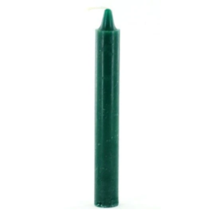 6 inch taper candle in green