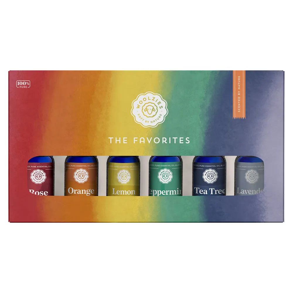 Favorite set of 6 Rainbow Woolzies The Favourites Rainbow Set of 6 Essential Oils in .33oz/10mL