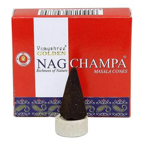 Golden-Nag-Champa-Cones__46779 Vijayshree Golden Nag Champa Incense Cones - Image 3