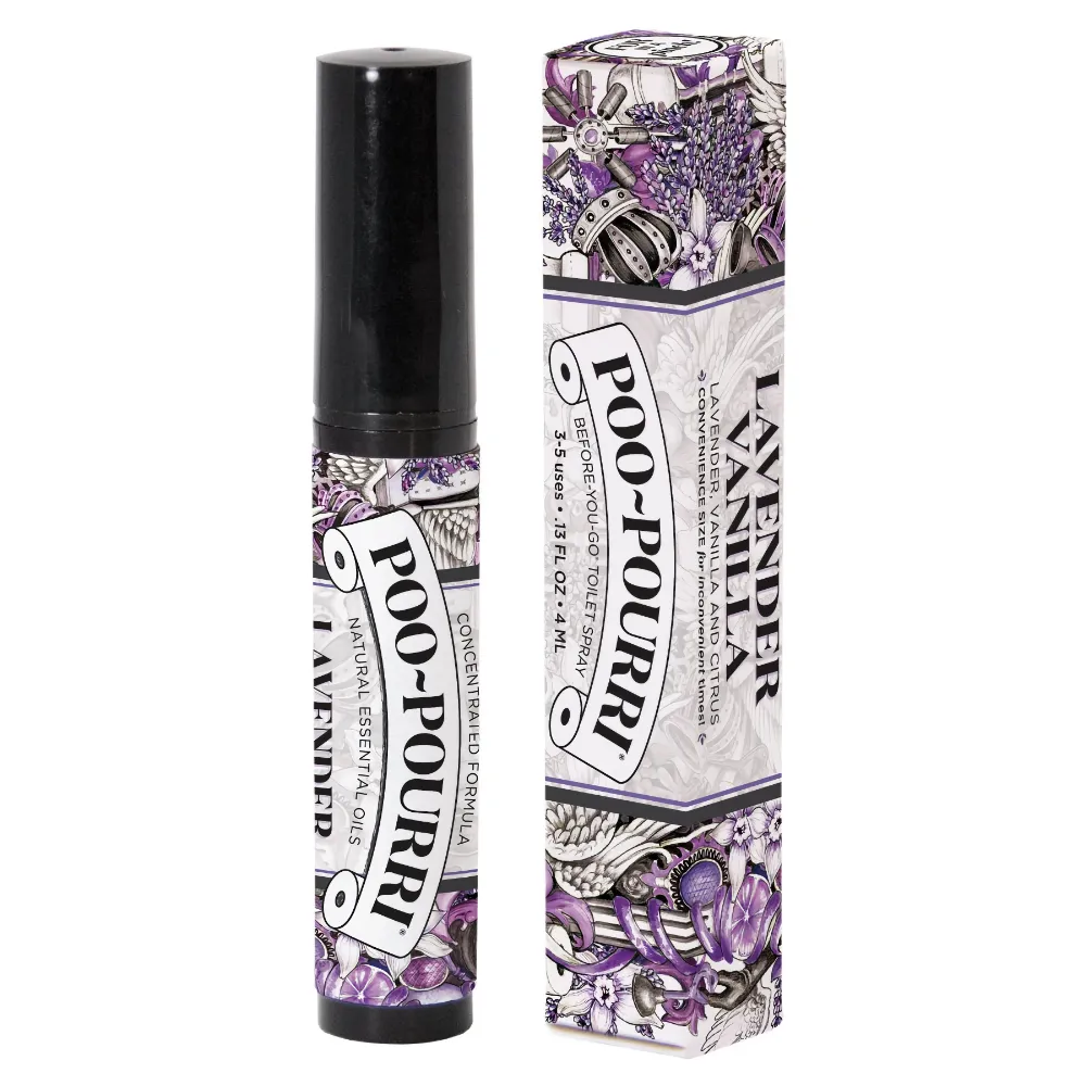 poo pourri lavender vanilla 4ml 'in a pinch' refillable bottle poo pourri lavender vanilla 4ml 'in a pinch' refillable bottle