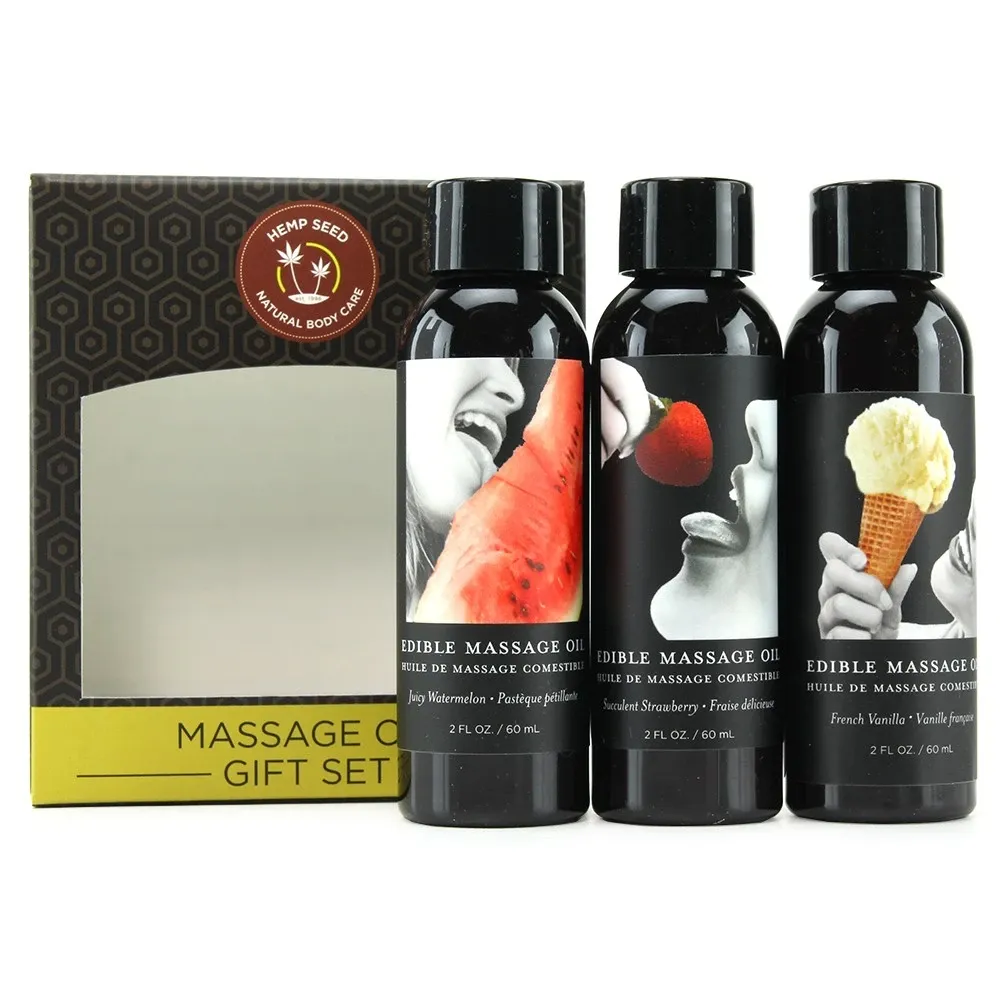 hempseed edible massage oil gift set in 2oz/60ml x 3 hempseed edible massage oil gift set in 2oz/60ml x 3