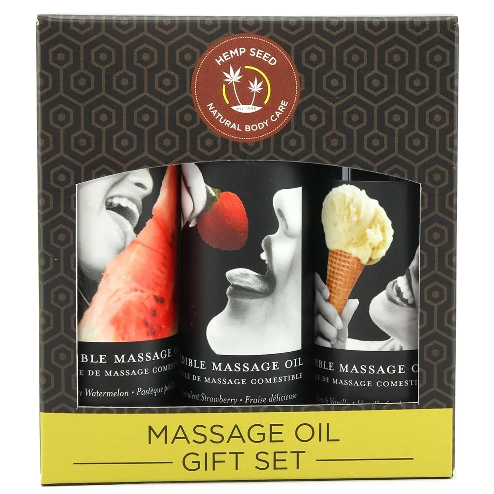 hempseed edible massage oil gift set in 2oz/60ml x 3 hempseed edible massage oil gift set in 2oz/60ml x 3