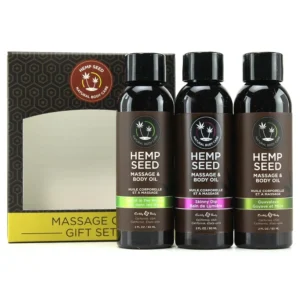 hempseed massage oil gift set in 2oz/59ml x 3