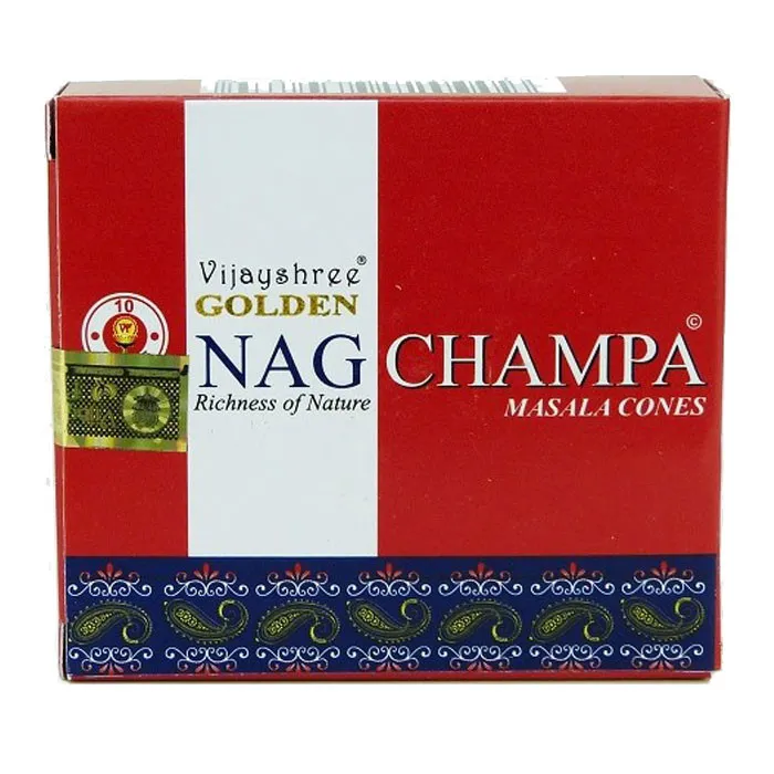 encens-cone-vijayshree-golden-nag-champa-10-pcs__10738 Vijayshree Golden Nag Champa Incense Cones