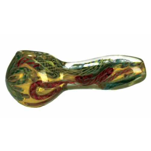 hand-blown-glass-pipe-14-60114 Hand Blown 3.5 Inch Glass Tobacco Pipe in Green