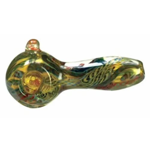 hand-blown-glass-pipe-14-60114_2 Hand Blown 3.5 Inch Glass Tobacco Pipe in Green - Image 2