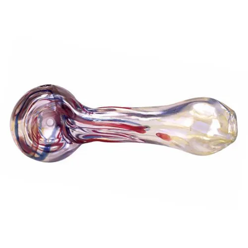 hand-blown-glass-pipe-15-60115 Hand Blown 4 Inch Glass Tobacco Pipe in Clear and Purple - Image 2
