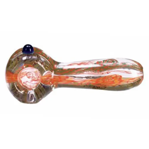 hand-blown-glass-pipe-17-60117 Hand Blown 4 Inch Glass Tobacco Pipe in Orange - Image 2
